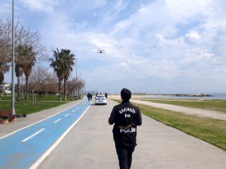 Yeşilköy sahilde drone destekli kısıtlama denetimi