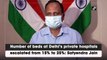 Number of beds at Delhi’s private hospitals escalated from 15% to 25%: Satyendar Jain