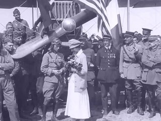 Arrival of the U.S. 805th Aero Squadron, Romorantin-Lanthenay, France 1918