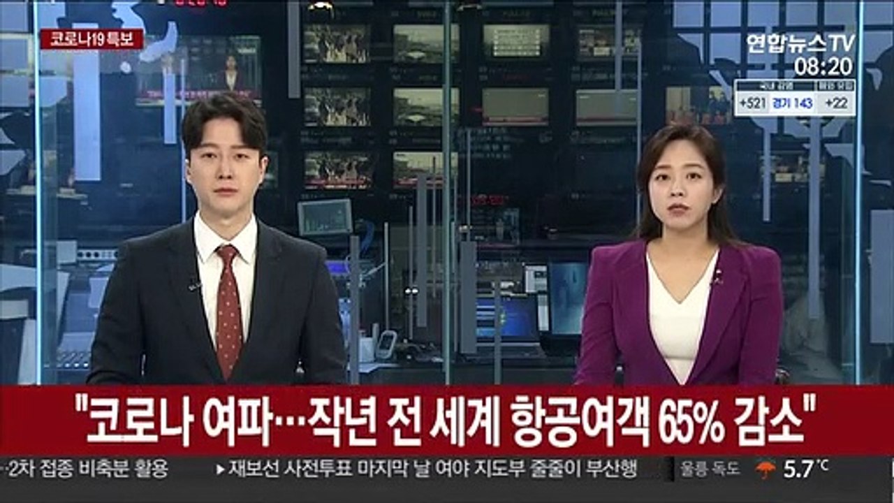 "코로나 여파…작년 전 세계 항공여객 65% 감소"