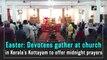 Devotees gather at church in Kerala’s Kottayam to offer Easter midnight prayers