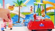 Peppa Pig Toy Learning Video for Kids - Peppa Pig Gets a New Pool and Goes Swimming