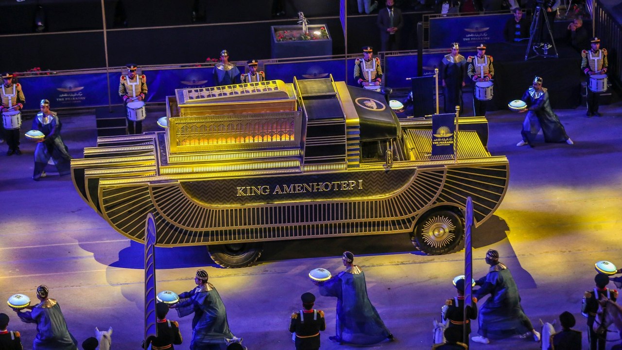 Egypt puts on a show as it moves royal mummies to new home