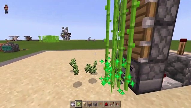 Sugarcane Bonemeal Fed Farm Machine, Minecraft Bedrock 1.16, Fast And Easy Redstone Build.