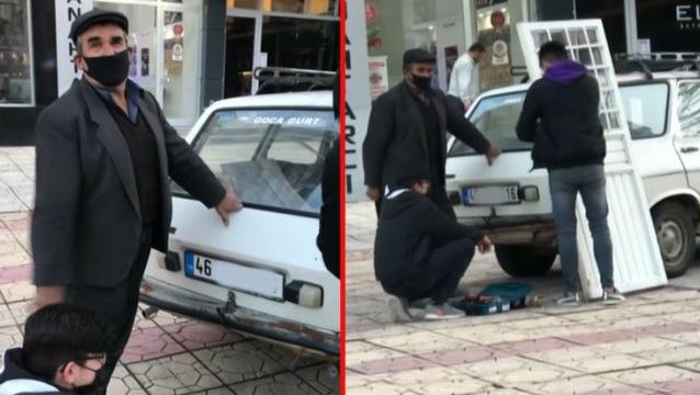 70 lira servis ücreti ödememek için kilidi bozulan kapısını yerinden söküp tamirciye götürdü