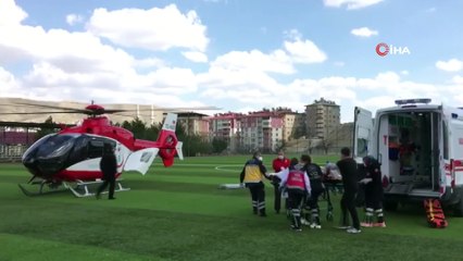 Kazada ağır yaralanan şahsın imdadına hava ambulansı yetişti