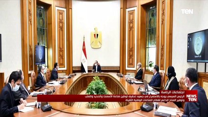 الرئيس السيسي يوجه باستمرار جهود توطين صناعة الأسمنت والحديد والصلب
