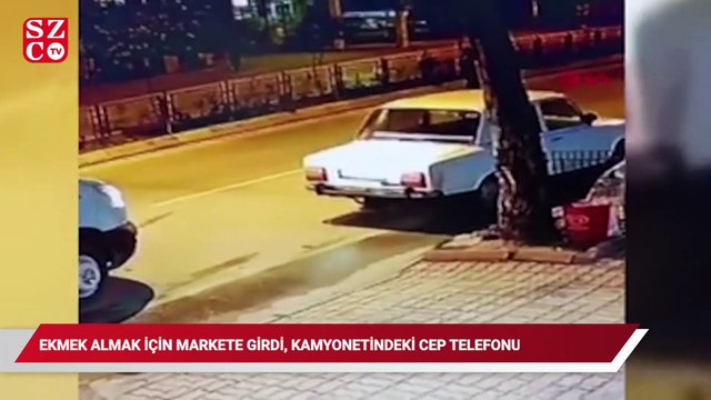 Ekmek almak için markete girdi, kamyonetindeki cep telefonu çalındı