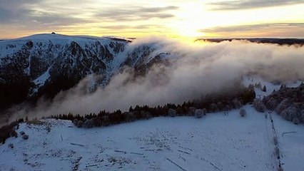 Amazing Aerial View Of Icy Mountain 8k
