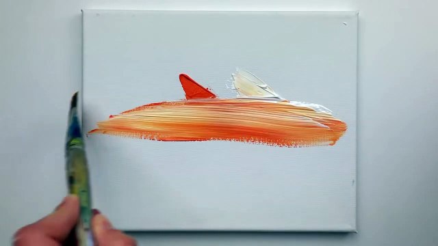 Sunset Acrylic Painting Tutorial For Beginners | Easy Abstract Landscape Acrylic Painting | Demo