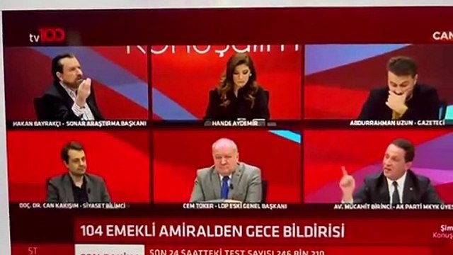 Hakan Bayrakçı ve Mücahit Birinci canlı yayında 'amiraller bildirisi' nedeniyle birbirine girdi