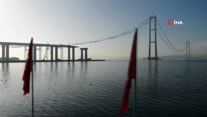 1915 Çanakkale Köprüsü’nde ana kabloların montajı tüm hızıyla devam ediyor