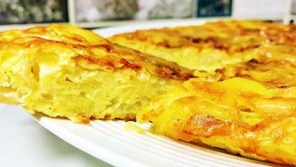 Капуста и сыр - вкусный и простой пирог на сковороде