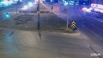 Çankırı, Çorum ve Kırıkkale'deki trafik kazaları KGYS kamerasında