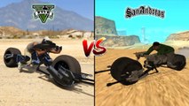 GTA 5 BATMAN BATPOD VS GTA SAN ANDREAS BATMAN BATPOD - WHICH IS BEST_