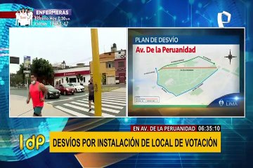 Av. De la Peruanidad: ¡ATENCIÓN! conozca los desvíos por instalación de centro de votación