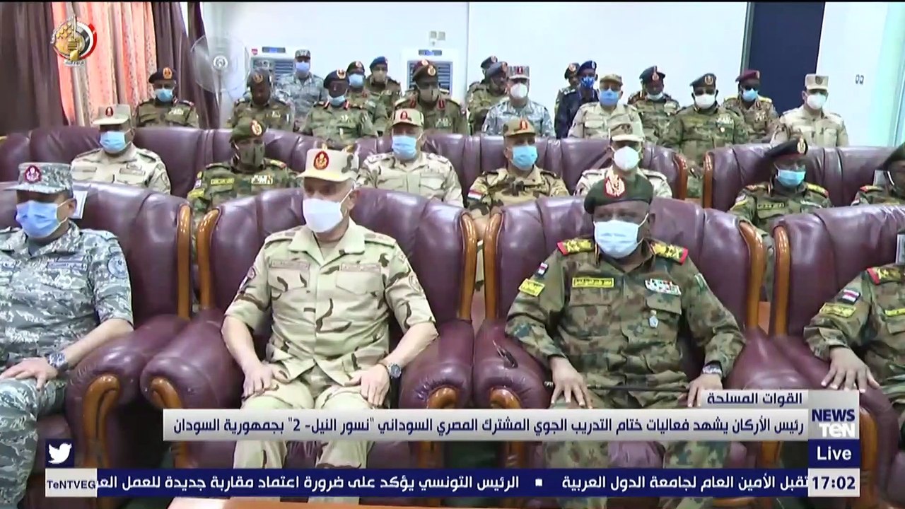 رئيس الأركان يشهد فعاليات ختام التدريب الجوي المشترك المصري السوداني "نسور النيل-2" بجمهورية السودان