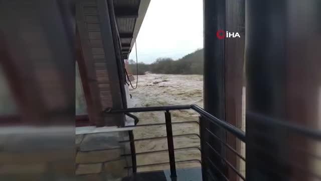 Sağanak yağışın ardından dereler taşma noktasına geldi