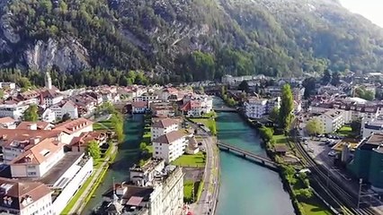Amazing Aerial  View Of Residential House In A Mountain