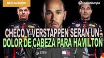 Checo Pérez y Verstappen me pondrán en aprietos: Hamilton