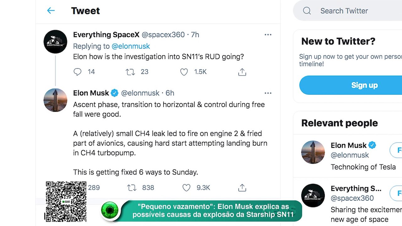 Pequeno vazamento: Elon Musk explica as possíveis causas da explosão da Starship SN11