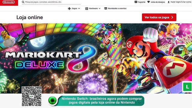 Nintendo Switch- brasileiros agora podem comprar jogos digitais pela loja online da Nintendo