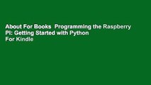 About For Books  Programming the Raspberry Pi: Getting Started with Python  For Kindle