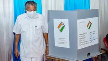 Kerala CM Pinarayi Vijayan comes out early to cast his vote