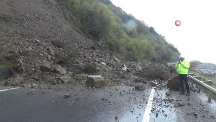 Zonguldak'ta heyelan sonrası karayolu ulaşıma kapandı