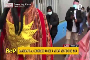 Candidato al Congreso por Cusco acude a votar vestido de inca