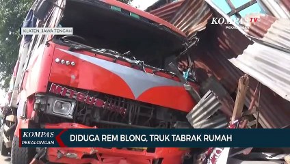 Video herunterladen: Diduga Rem blong, Truk Tabrak Rumah di Klaten