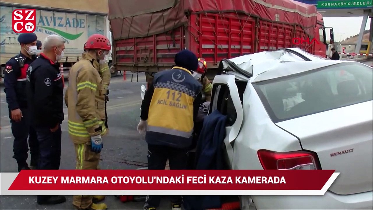 Kuzey Marmara Otoyolu'ndaki korkunç kaza kamerada