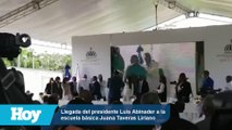 Llegada del presidente Luis Abinader a la escuela básica Juana Taveras Liriano