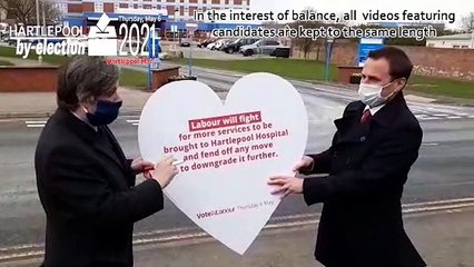 Hartlepool Labour by election candidate Dr Paul Williams and Shadow Health Secretary Jonathan Ashworth sign pledge to review services at Hartlepool Hospital