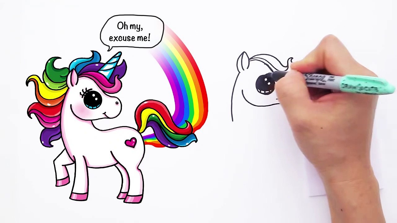 How To Draw A Cartoon Unicorn Farting Easy And Cute