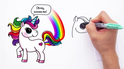How To Draw A Cartoon Unicorn Farting Easy And Cute