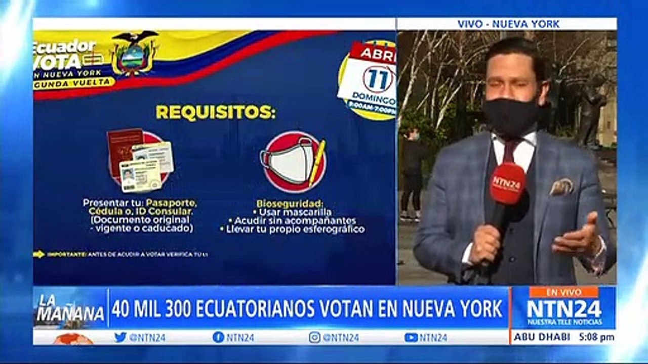 Ecuatorianos en Nueva York se alistan para votar en la jornada electoral del domingo