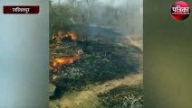 crops destroyed after fire broke out in lalitpur