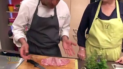 Préparation et cuisson d'un râble de lapin farci