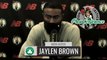 Jaylen Brown Shootaround Interview | Celtics vs 76ers