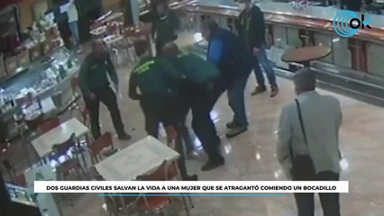 Dos guardias civiles salvan la vida a una mujer que se atragantó comiendo un bocadillo