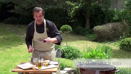 Pavé de lieu jaune demi-sel, laquage soja-mirin