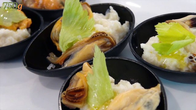 Verrines de cèleri et moules au curry