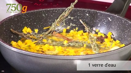 Pavé de veau au Rocamadour, chutney de citrouille et pistache