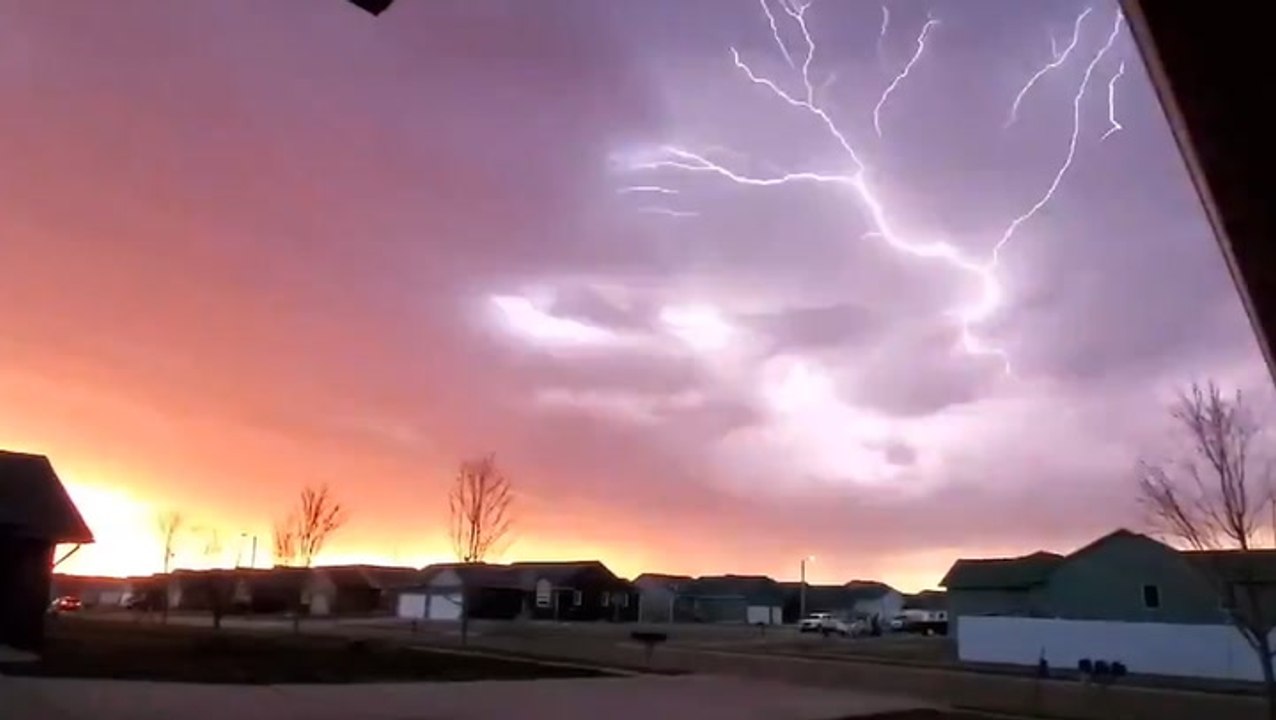 Lightning cracks across the northern US