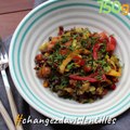 Wok de lentilles et légumes croquants