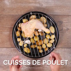 Cuisses de poulet et pommes de terre grenaille