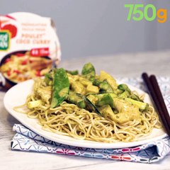 Poulet coco curry et légumes croquants