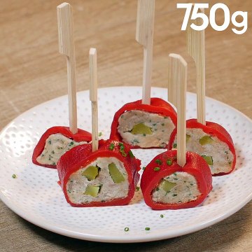 Bouchées apéritives de piquillos farcis aux rillettes de porc Bahier