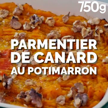Parmentier de confit de canard au potimarron et noix
